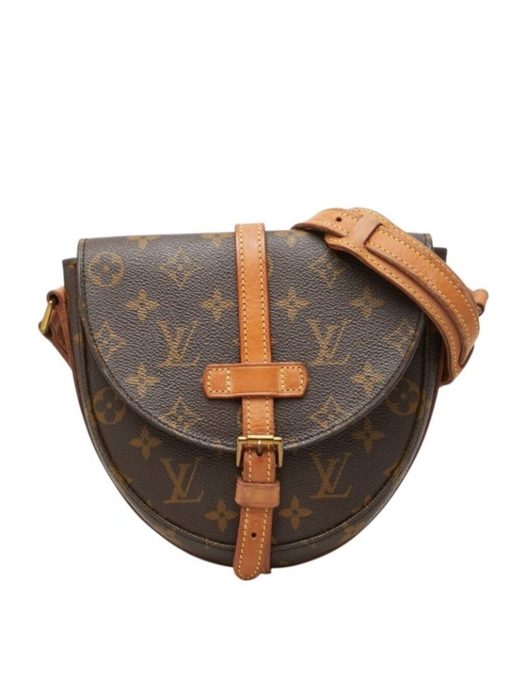 Louis Vuitton Monogram Chantilly PM Crossbody Shoulder Bag Brown Leather